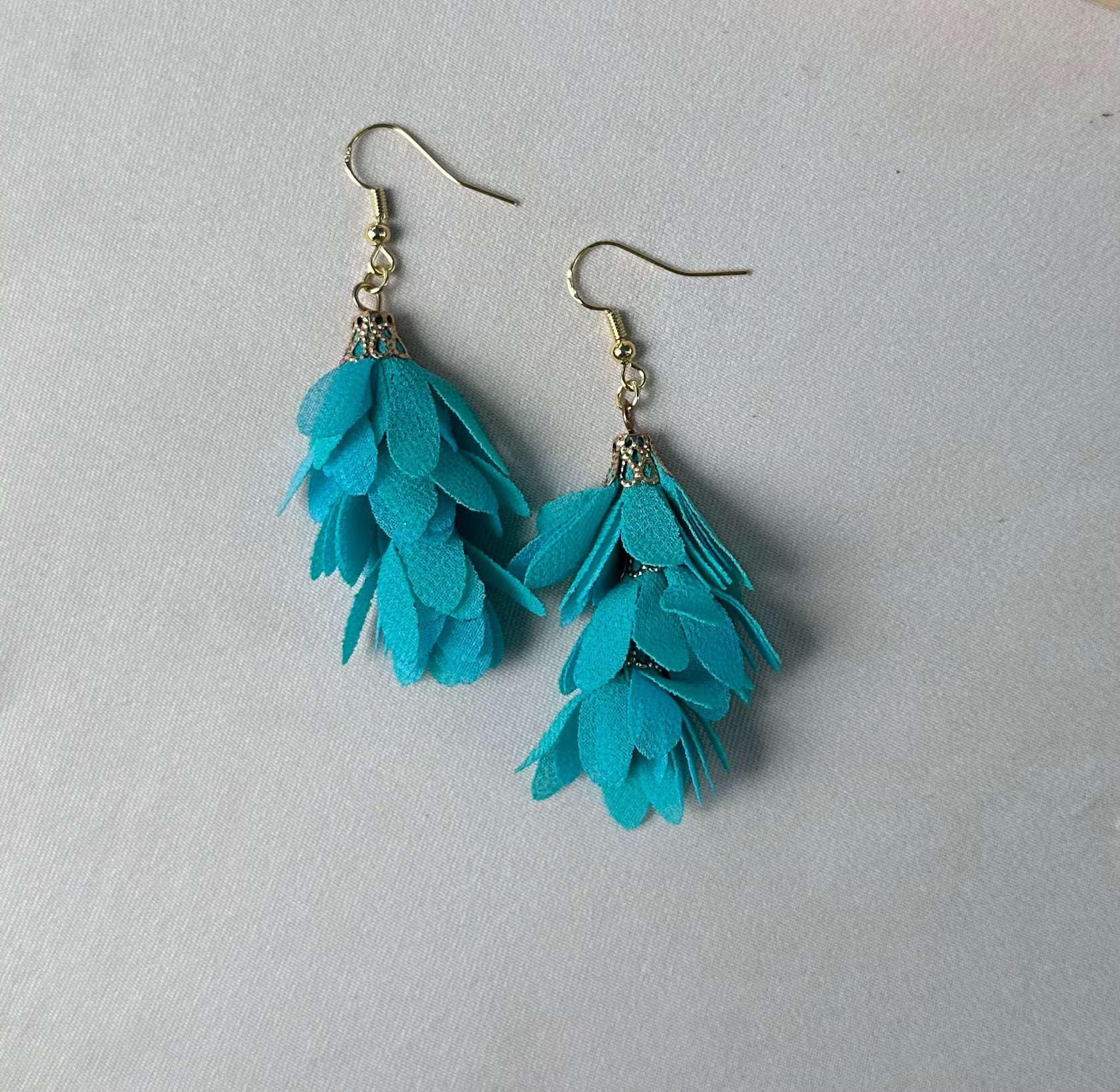 Layered Fabric Earrings - Bodacious BijousBright Green