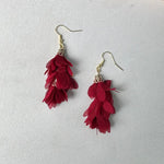 Layered Fabric Earrings - Bodacious BijousHot Pink