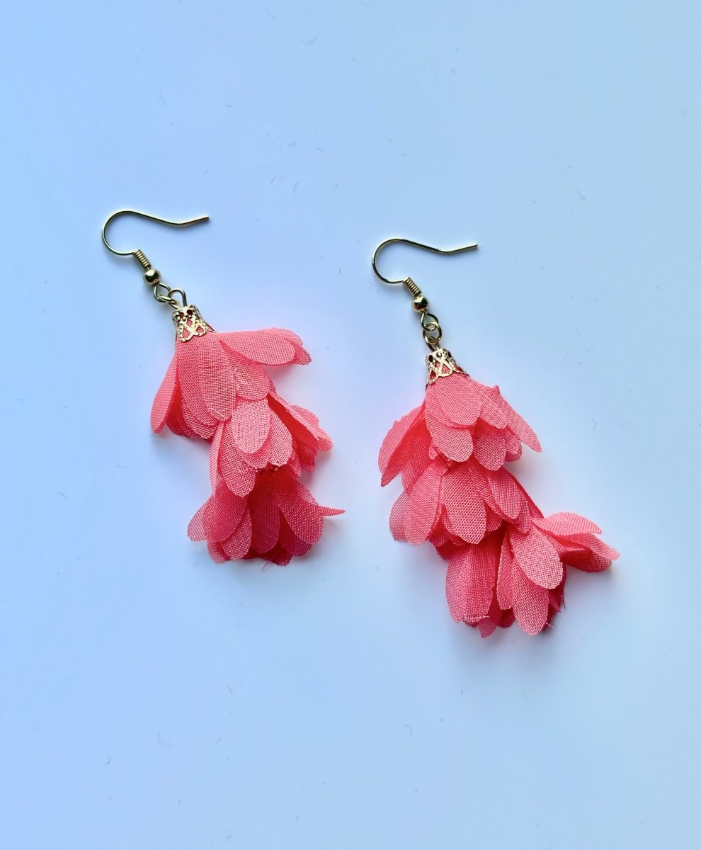 Layered Fabric Earrings - Bodacious BijousSalmon